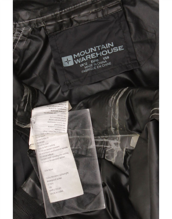 Mountain Warehouse Damen-Regenjacke mit Kapuze, UK 12, Mittelschwarzes Nylon