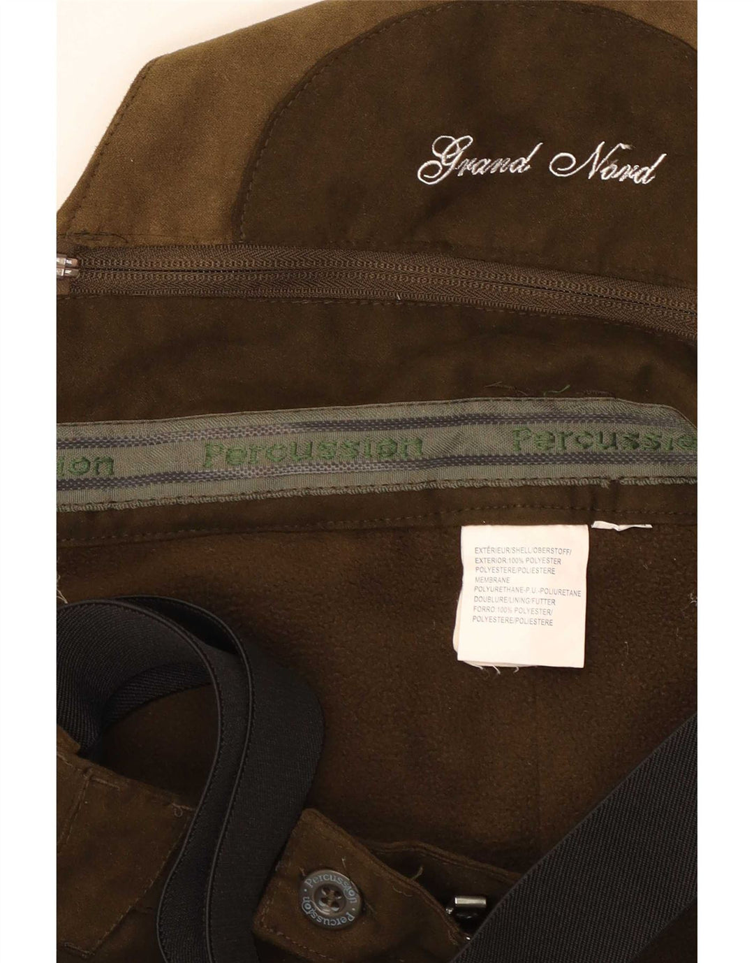 Percussion Herren-Latzhose, Cargohose, W34, L31, Khaki, Farbblock