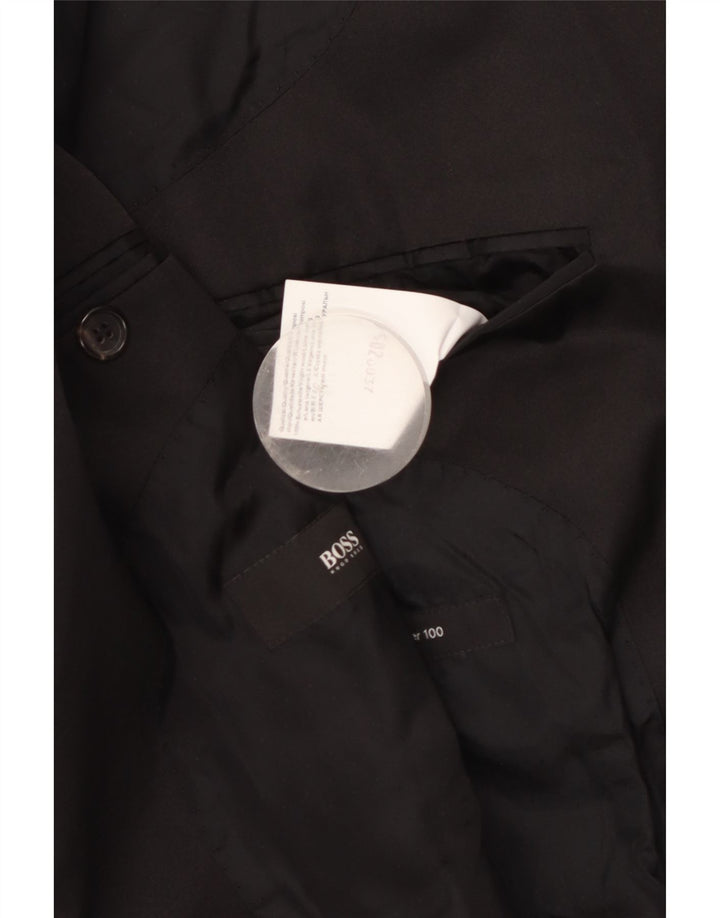 Hugo Boss Herren-Blazer mit 1 Knopf, UK 50, große schwarze Schurwolle