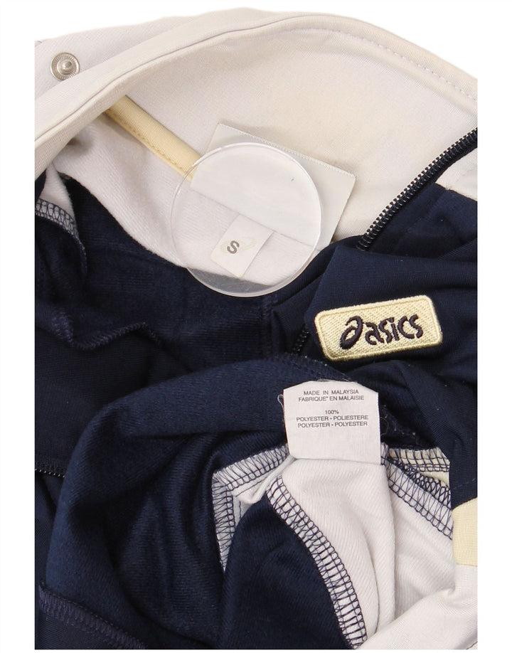 ASICS Herren-Trainingsanzug-Oberteil, Jacke, Größe S, Marineblau, Farbblock-Polyester