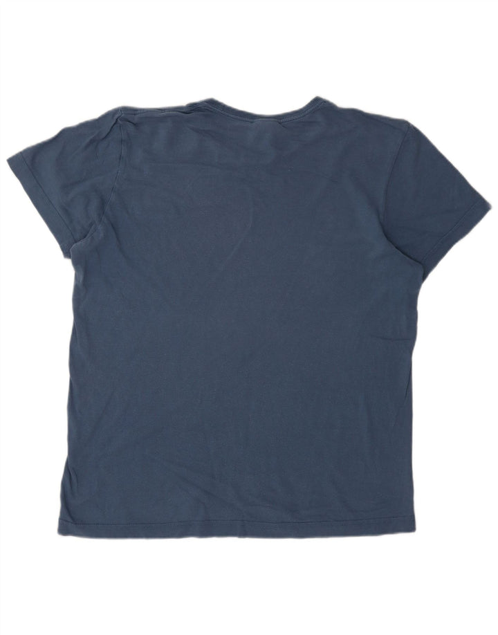 Adidas Herren Grafik-T-Shirt aus mittelblauer Baumwolle