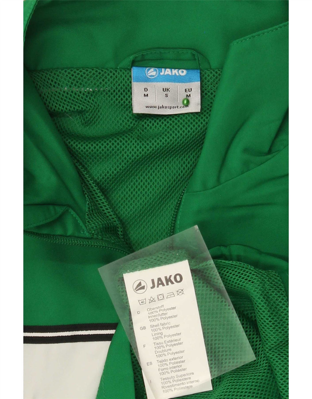 Jako Herren-Trainingsanzug-Oberteil, Jacke, klein, grünes Farbblock-Polyester