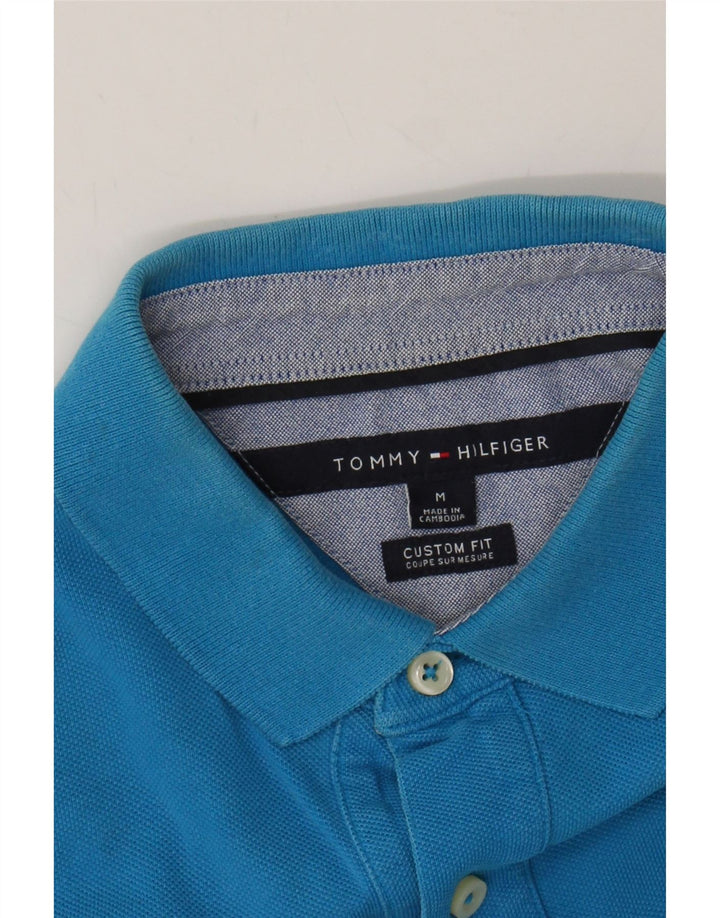 TOMMY HILFIGER Mens Custom Fit Polo Shirt Medium Blue Cotton Vintage Tommy Hilfiger and Second-Hand Tommy Hilfiger from Messina Hembry 