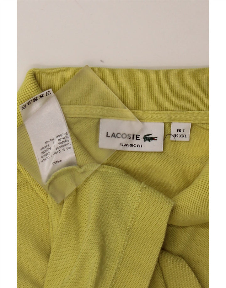 Lacoste Herren-Poloshirt mit klassischer Passform, Größe 7 2XL, gelbe Baumwolle