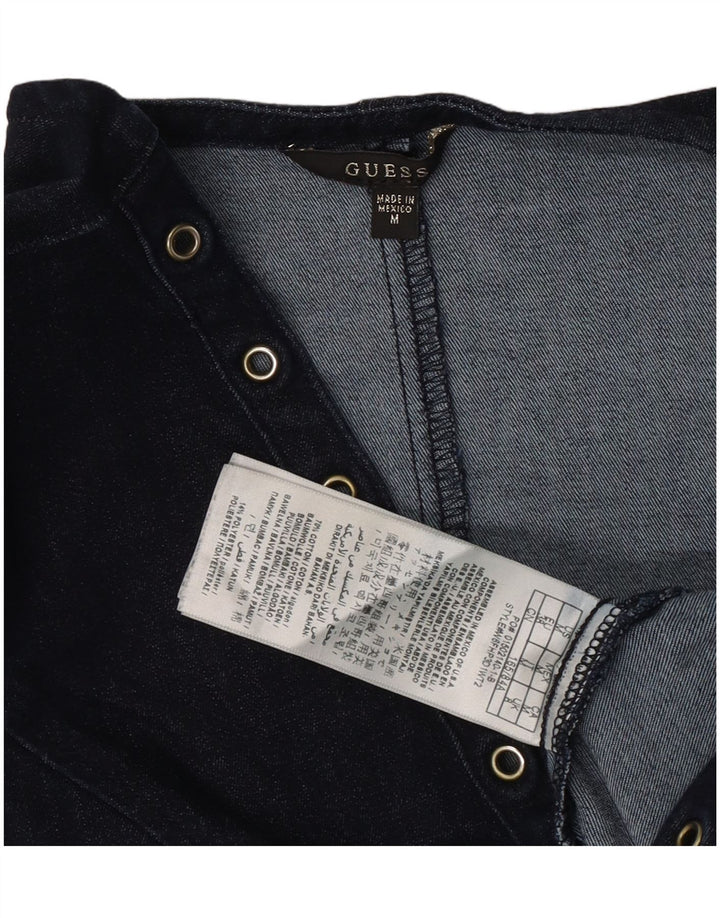 Guess Damen-Jeans-Crop-Top UK 12 aus mittelblauer, marineblauer Baumwolle