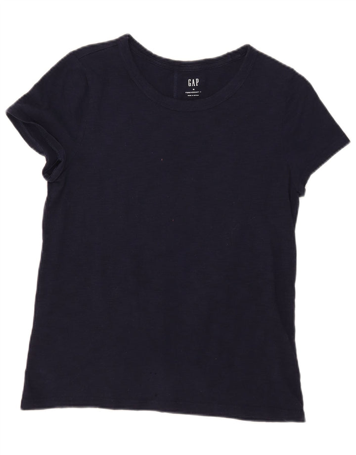 Gap Damen T-Shirt Top UK 12 Medium Marineblau Baumwolle