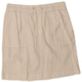 Marks & Spencer Damen gerader Rock UK 14 Large W32 Weißer Flachs