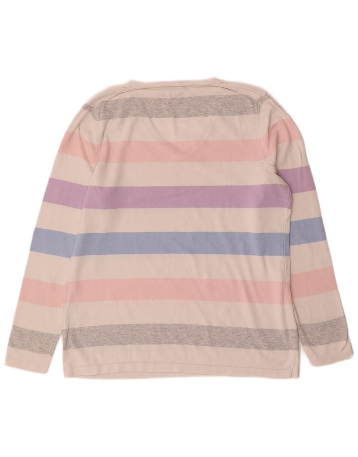 TOMMY HILFIGER Womens V-Neck Jumper Sweater UK 16 Large Multicoloured