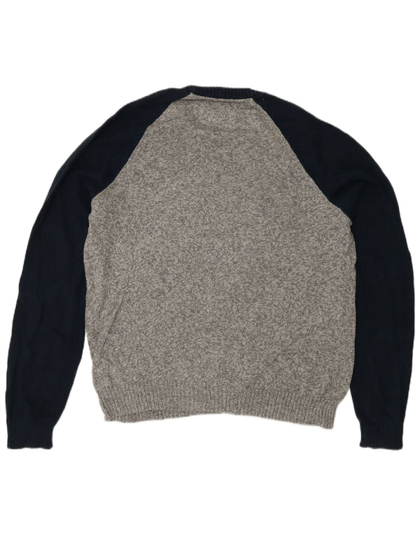 Abercrombie & Fitch Herren-Muskel-Pullover mit Rundhalsausschnitt, Größe L, Grau