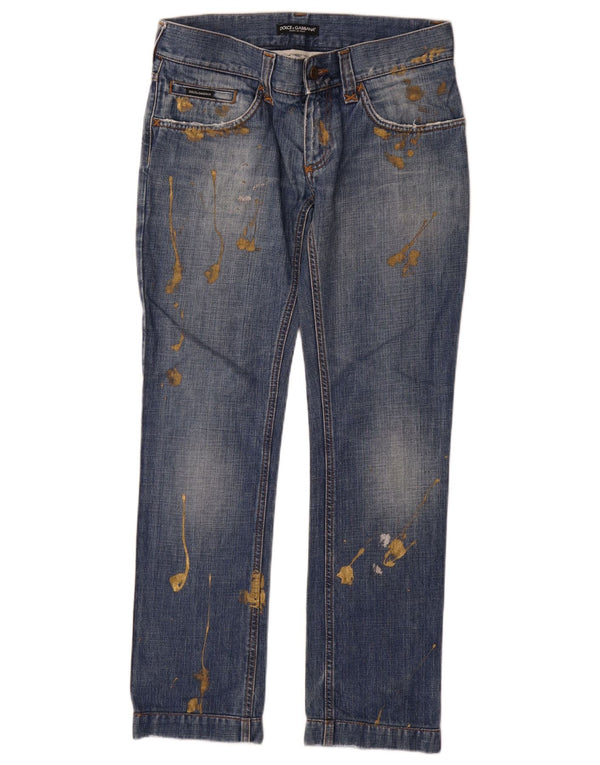Dolce & Gabbana Damen Straight Jeans IT 46 Large W32 L32 Blau meliert