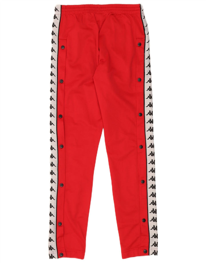 Kappa Herren-Trainingshose mit Grafik, Größe S, Rot, Farbblock-Polyester