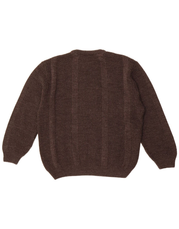 Barisal Herren-Pullover, lockere Passform, Rundhalsausschnitt, Mittelgrau, Polyacryl