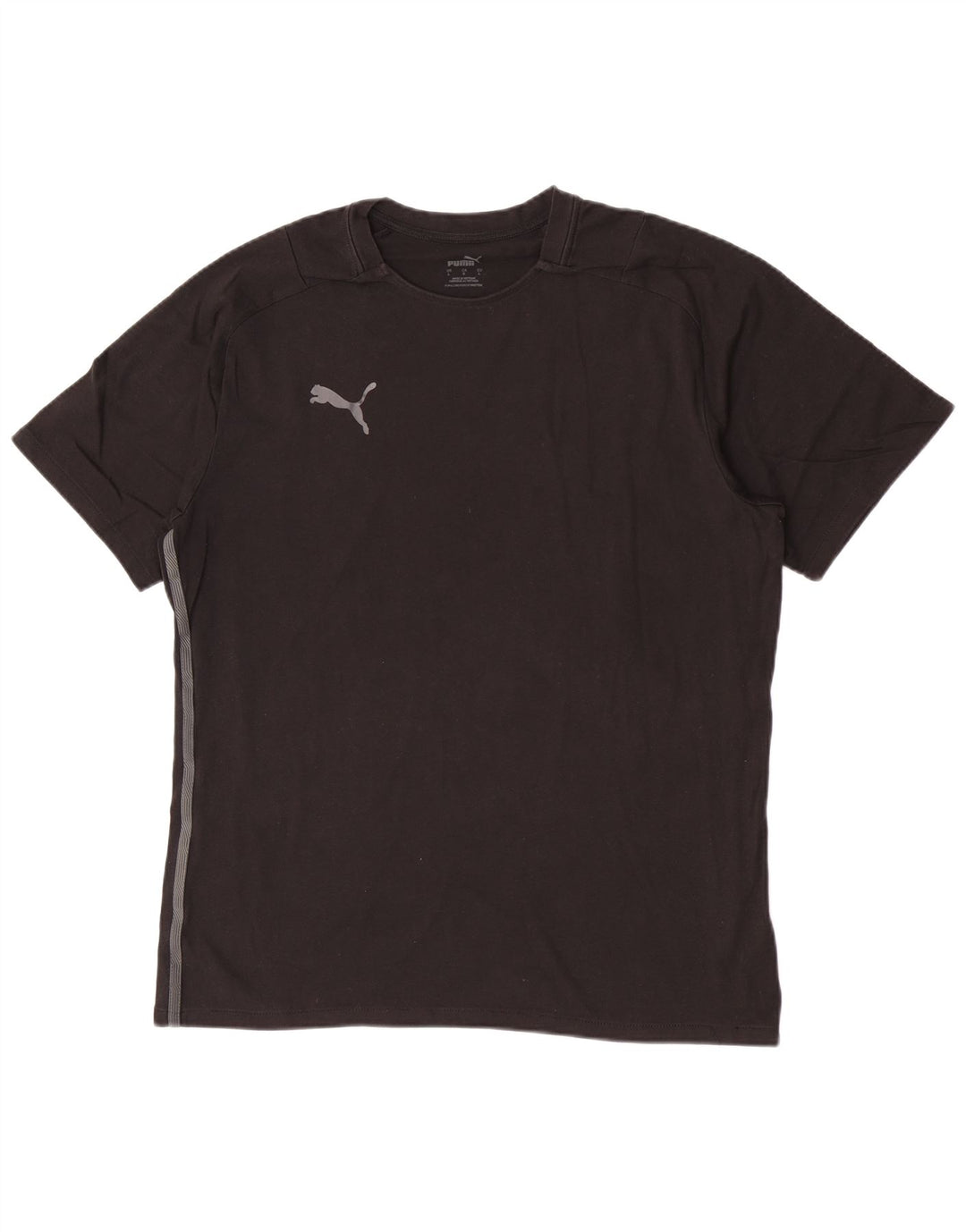 Puma Herren-T-Shirt mit kurzen Ärmeln, normal, groß, aus schwarzer Baumwolle