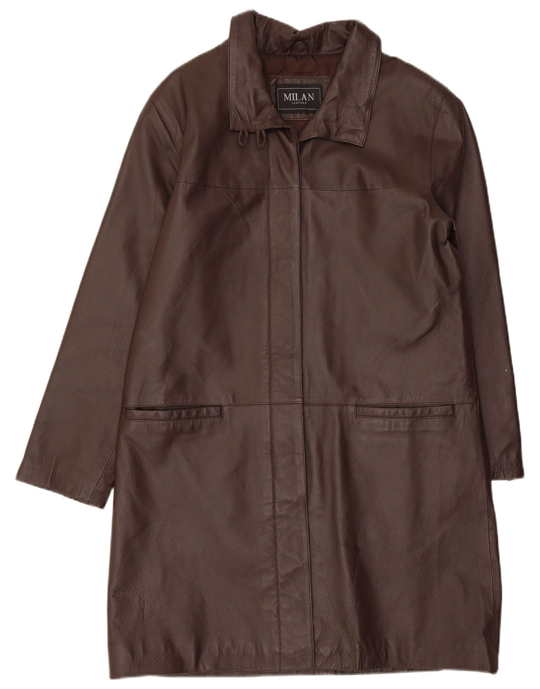 MILAN Damen Ledermantel UK 14 Großes braunes Leder