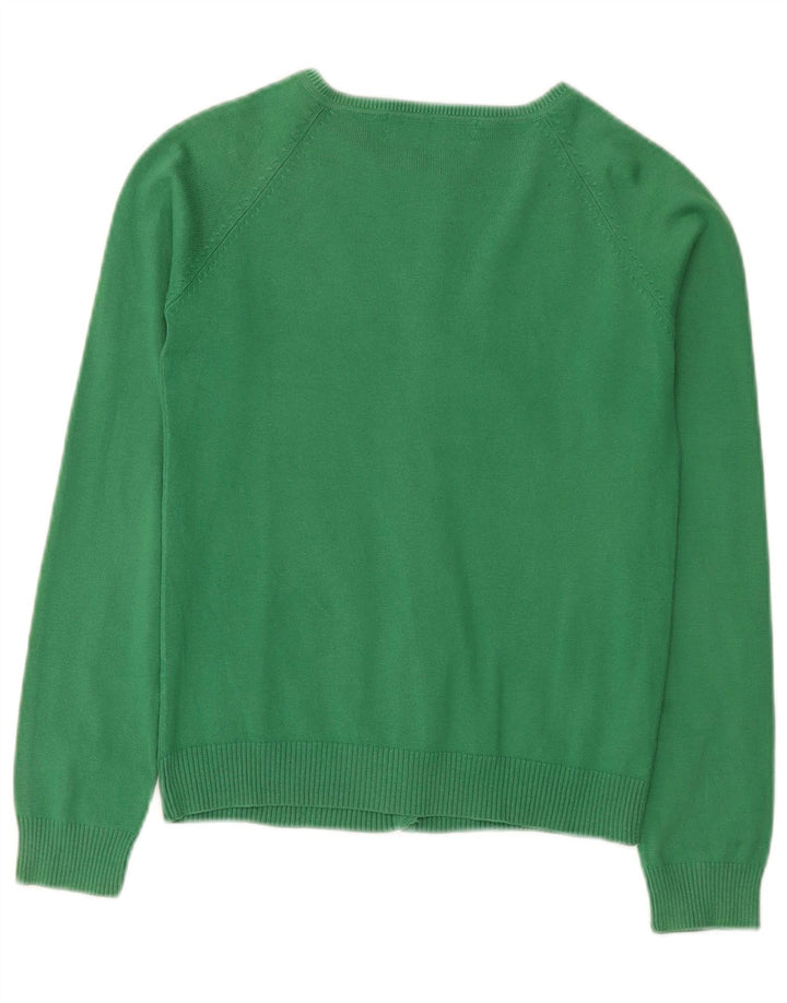 Zara Damen-Cardigan-Pullover UK 12 Mittelgrüne Baumwolle