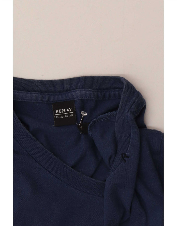 Replay Herren T-Shirt Top XL Marineblau
