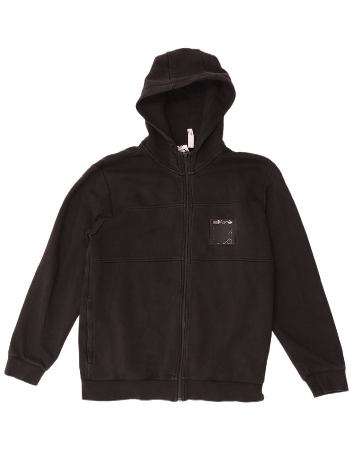 Adidas Herren-Kapuzenpullover mit Reißverschluss, mittelschwarz, Baumwolle