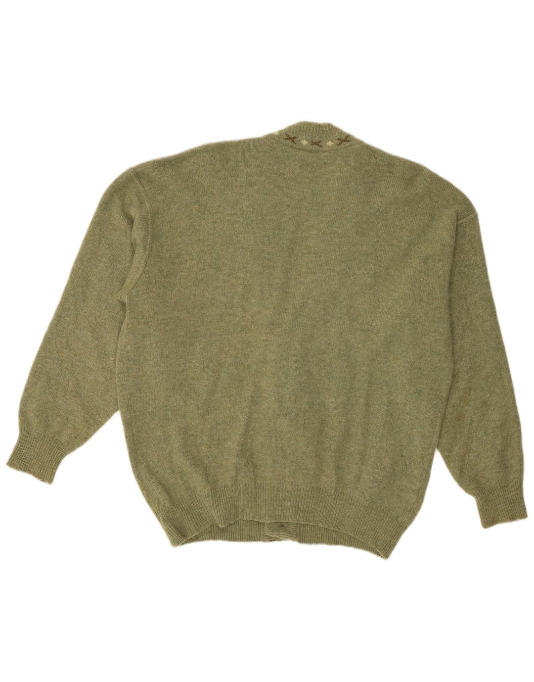 Baroni Herren-Cardigan-Pullover IT 48 Mittelgrün Argyle/Diamant