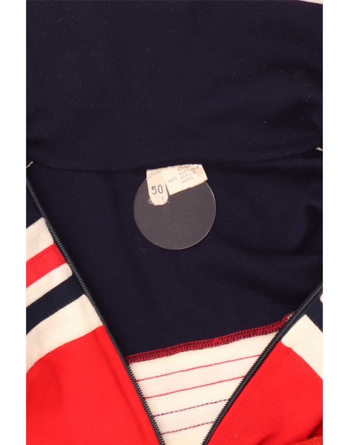 Grifone Herren-Cardigan mit durchgehendem Reißverschluss IT 50 Mittelrotes Farbblock-Acryl