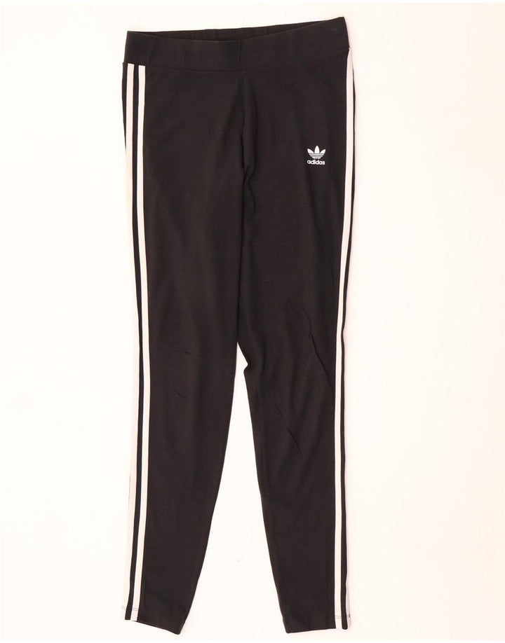 Adidas Damen Leggings UK 14 Große schwarze Baumwolle