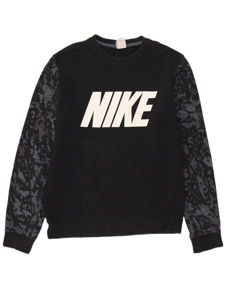 Nike Herren Grafik-Sweatshirt-Pullover, mittelschwarz, Camouflage-Baumwolle