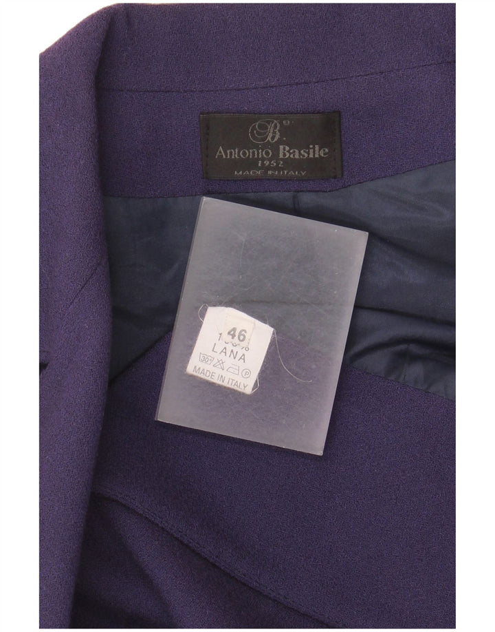 A.Basile Damen-Blazerjacke mit 3 Knöpfen, IT 46, große violette Wolle