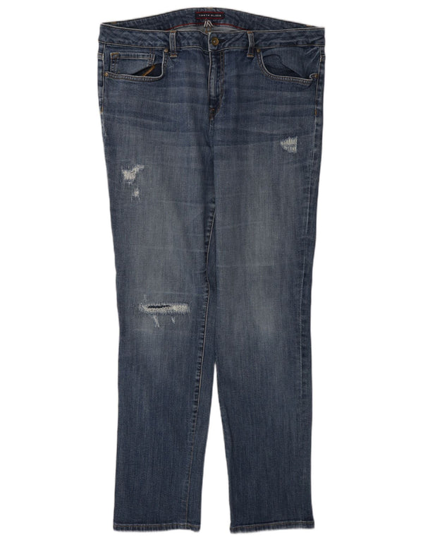 Tommy Hilfiger Damen Distressed Slim Jeans W36 L31 Blaue Baumwolle