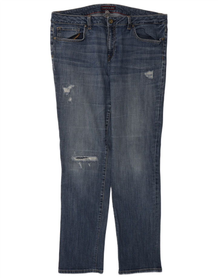 Tommy Hilfiger Damen Distressed Slim Jeans W36 L31 Blaue Baumwolle