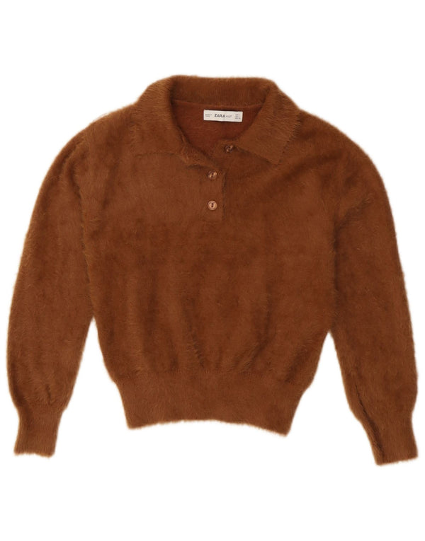Zara Mädchen Rollkragenpullover, Pullover, 12–13 Jahre, groß, braunes Nylon