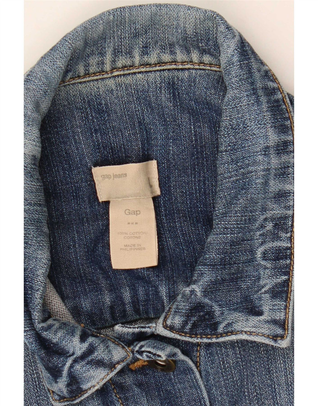 Gap Damen Jeansjacke UK 16 Large Blaue Baumwolle