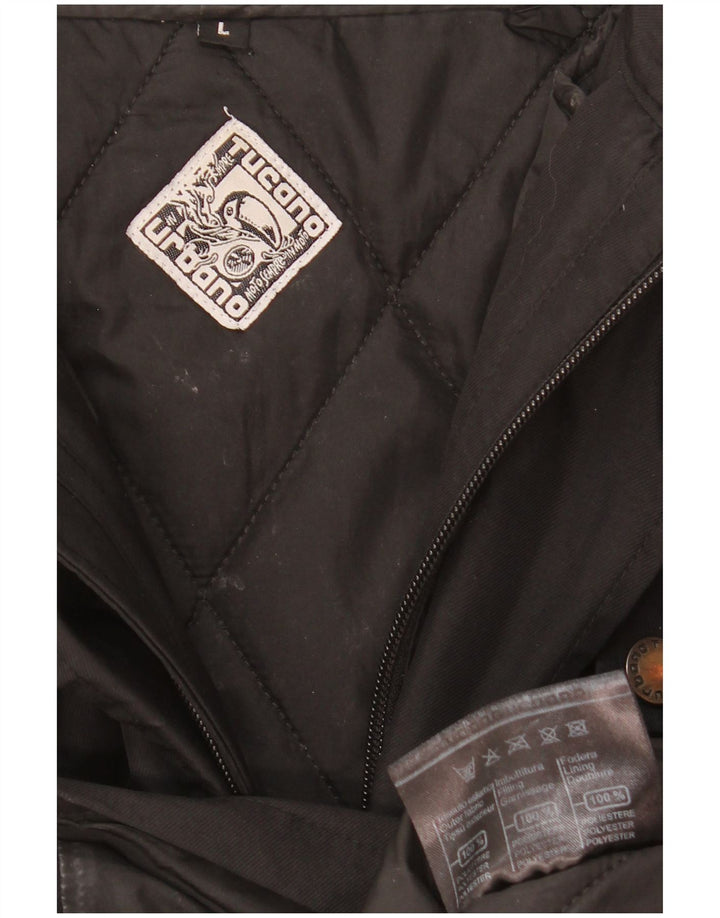 Tucano Urbano Herren-Utility-Jacke mit Kapuze, UK 40, Größe L, Schwarz, Polyester