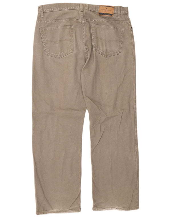 Marks & Spencer Herren Blue Harbor Straight Jeans W36 L29 Beige Baumwolle