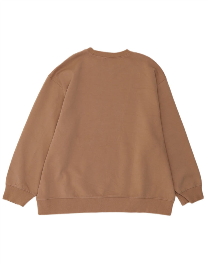 Übergroßer Sweatshirt-Pullover für Damen von Zara, UK 14, mittelbeige Baumwolle