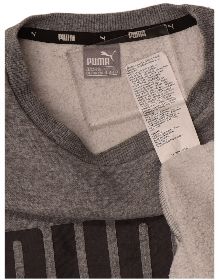 PUMA Grafik-Sweatshirt für Jungen, 15–16 Jahre, graue Baumwolle