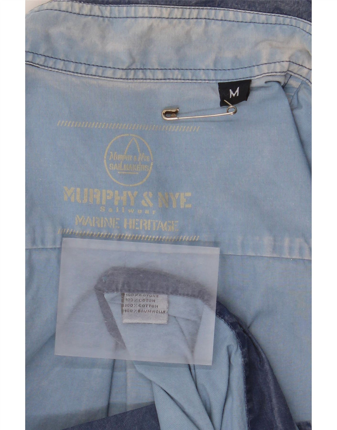 Murphy & Nye Herrenhemd aus mittelblauer Baumwolle