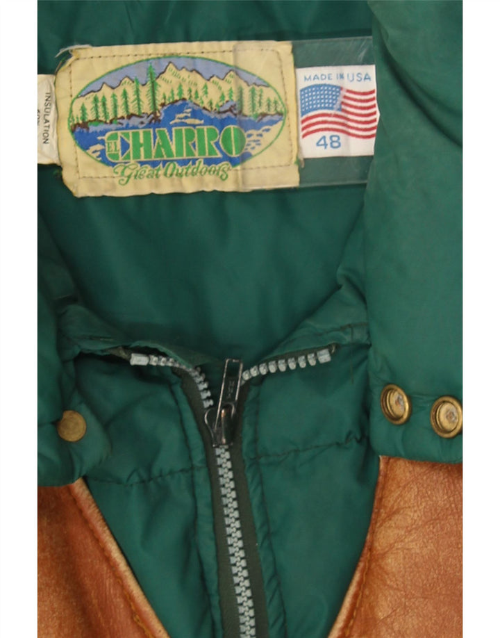 Charro Herren Wattierte Jacke IT 48 Mittelgrün Farbblock