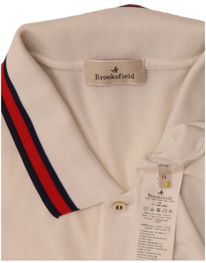 Brooksfield Herren Poloshirt IT 52 Große weiße Baumwolle