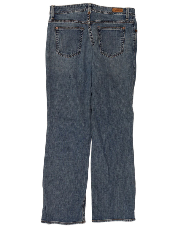 Eddie Bauer Damen-Jeans mit hoher Taille, gerade, US 10, Größe L, W30, L29, Blau