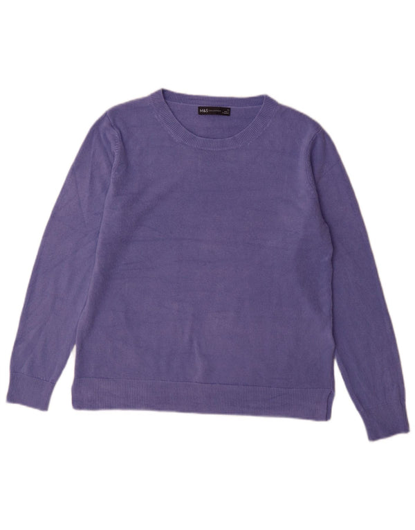Marks & Spencer Damen-Pullover mit U-Boot-Ausschnitt, UK 14, Größe L, Lila, Acryl