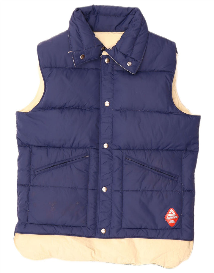 Dolomite Herren Reversible Wattierte Weste UK 38 Medium Marineblau Baumwolle