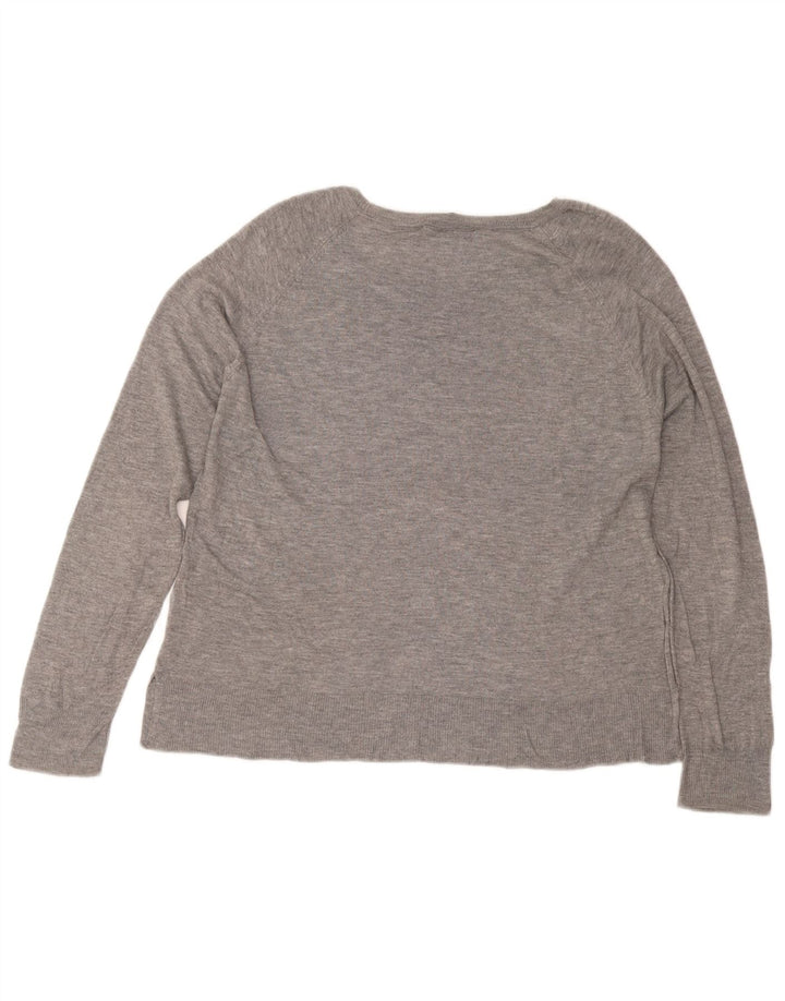 Zara Damen Bluse Top UK 14 Große graue Viskose