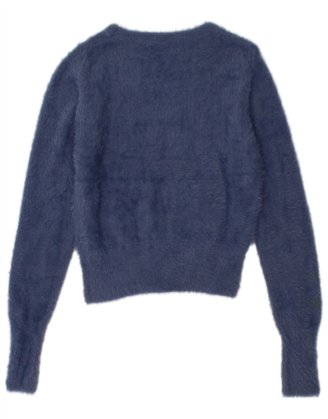 ZARA Damen Pullover mit bauchfreiem U-Boot-Ausschnitt, Gr. 12, Mittelmarineblau