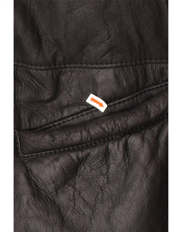 VINTAGE Damen Übergroßer Lammfellmantel UK 16 Large Schwarz