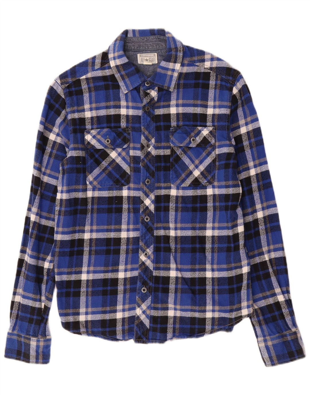 Converse Herren Flanellhemd Mittelblau kariert