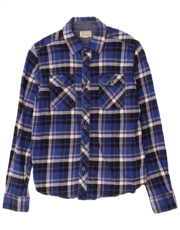 Converse Herren Flanellhemd Mittelblau kariert