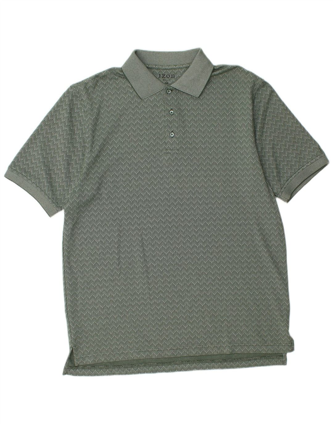 Izod Herren-Poloshirt aus mittelgrüner Chevron-Baumwolle