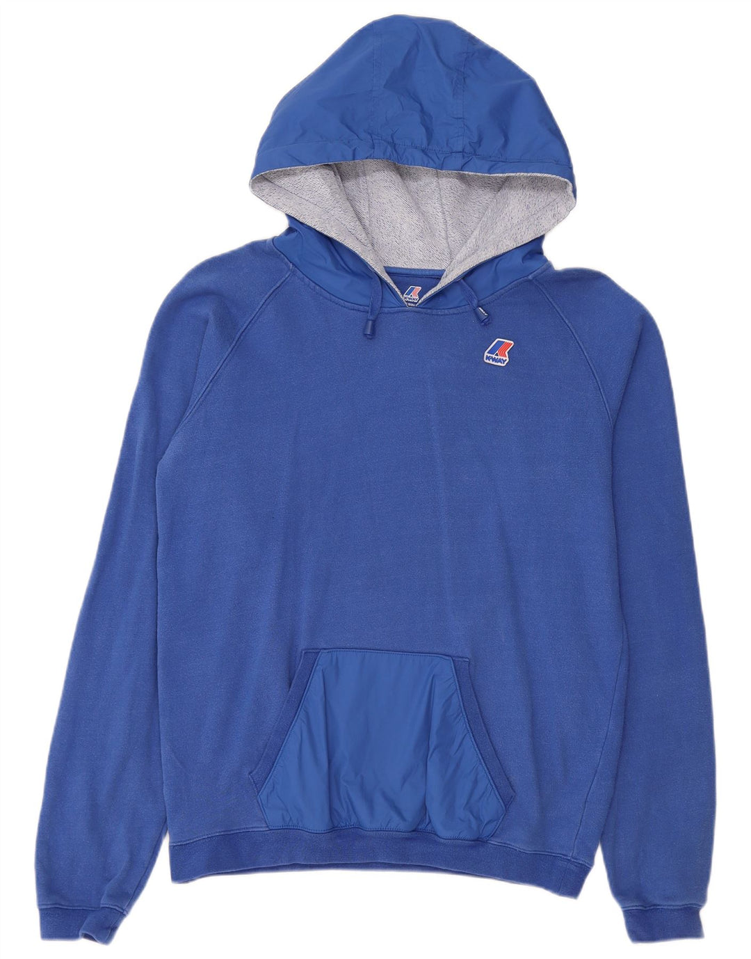 K-Way Damen Kapuzenpullover UK 14 Mittelblaue Baumwolle