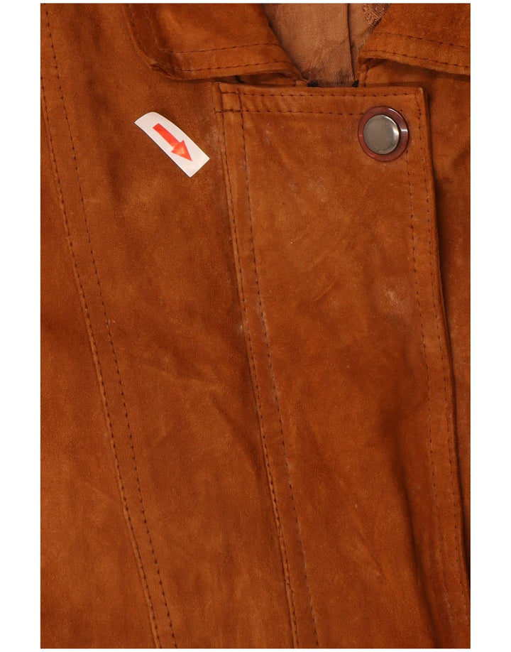 Vintage Damen Wildledermantel UK 16 Groß Braun