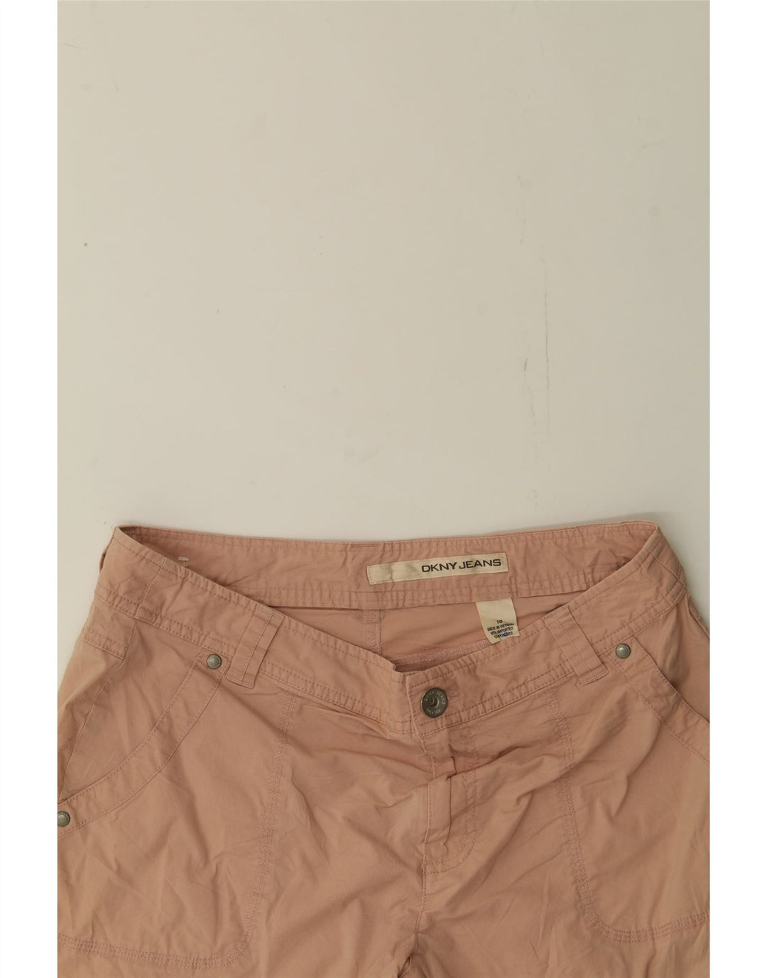 DKNY Womens Chino Shorts US 10 Large W32  Beige Cotton Vintage Dkny and Second-Hand Dkny from Messina Hembry 