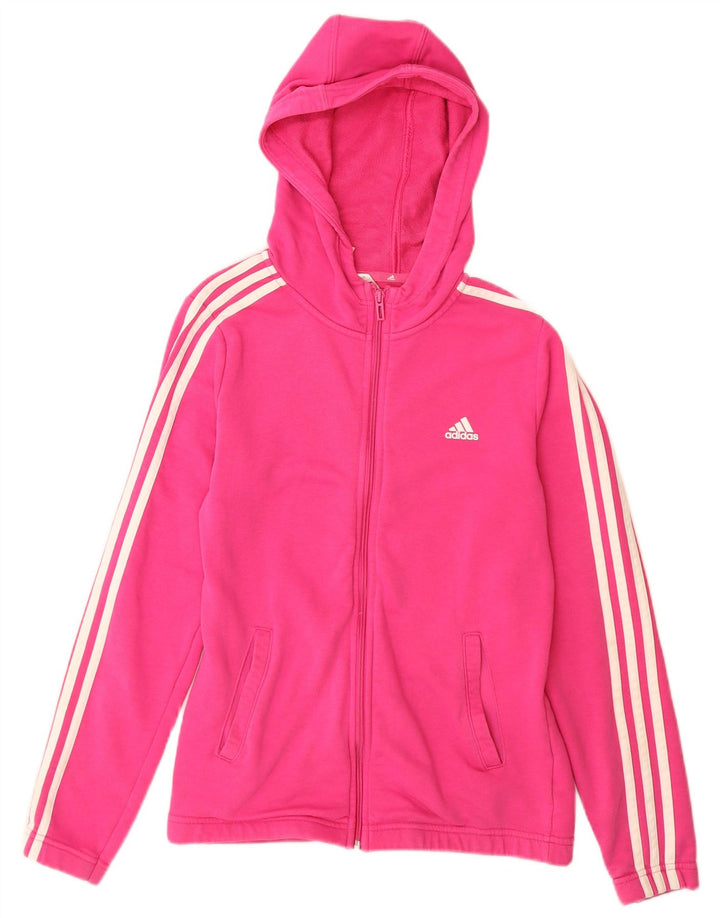 ADIDAS Mädchen-Kapuzenpullover mit Reißverschluss, 14–15 Jahre, rosa Baumwolle